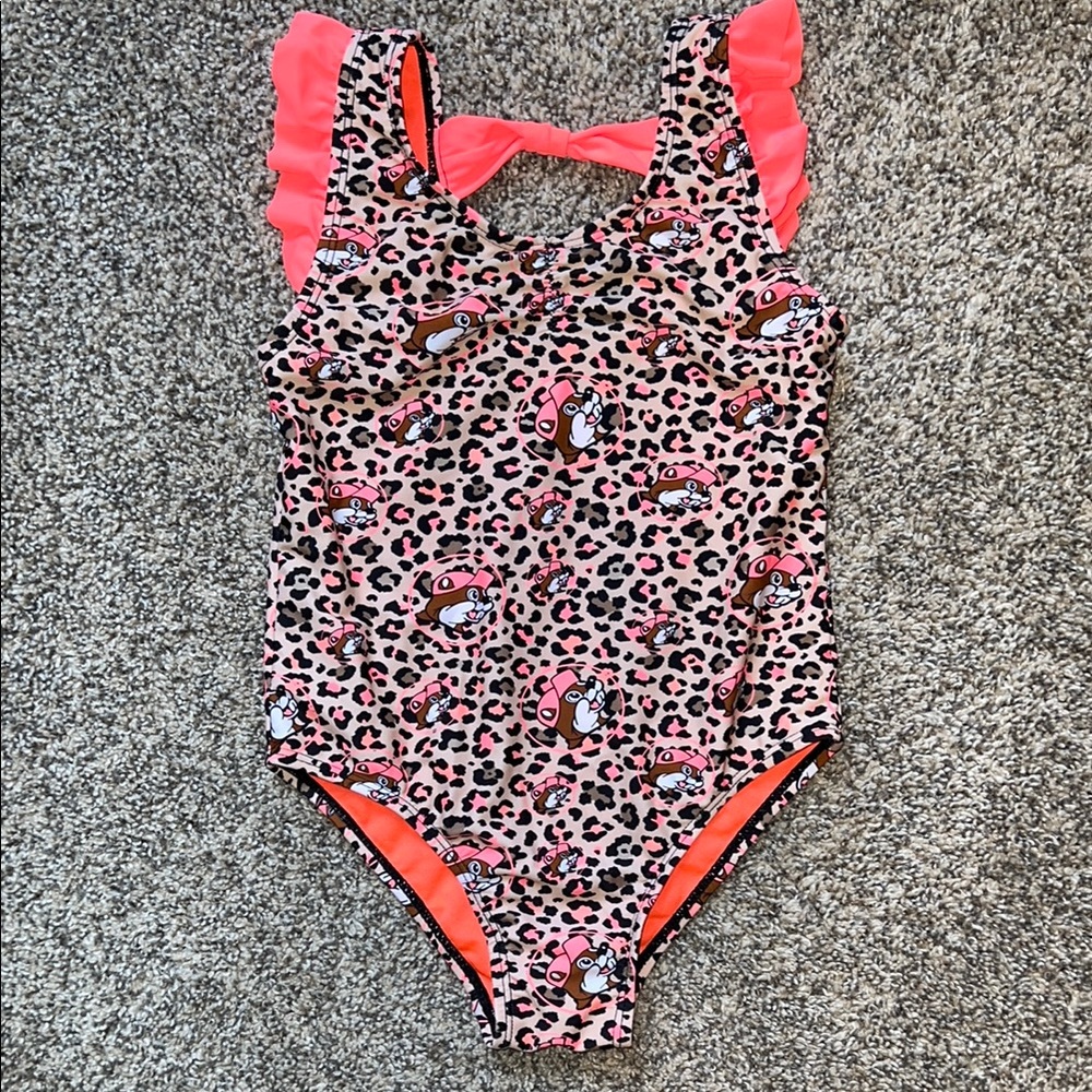 NWOT Pink and Orange One Piece Swimsuit with Vibrant Design